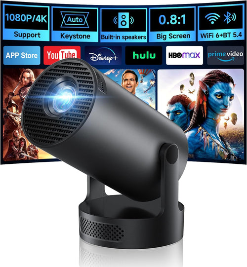 PixelCast Mini Projector Built-in Apps Portable Short Throw Supports 1080P