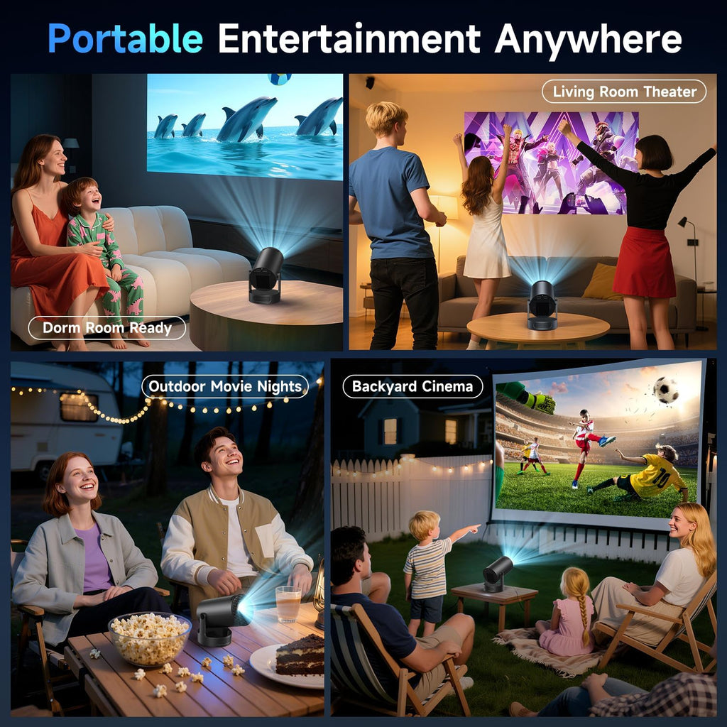 PixelCast Mini Projector Built-in Apps Portable Short Throw Supports 1080P