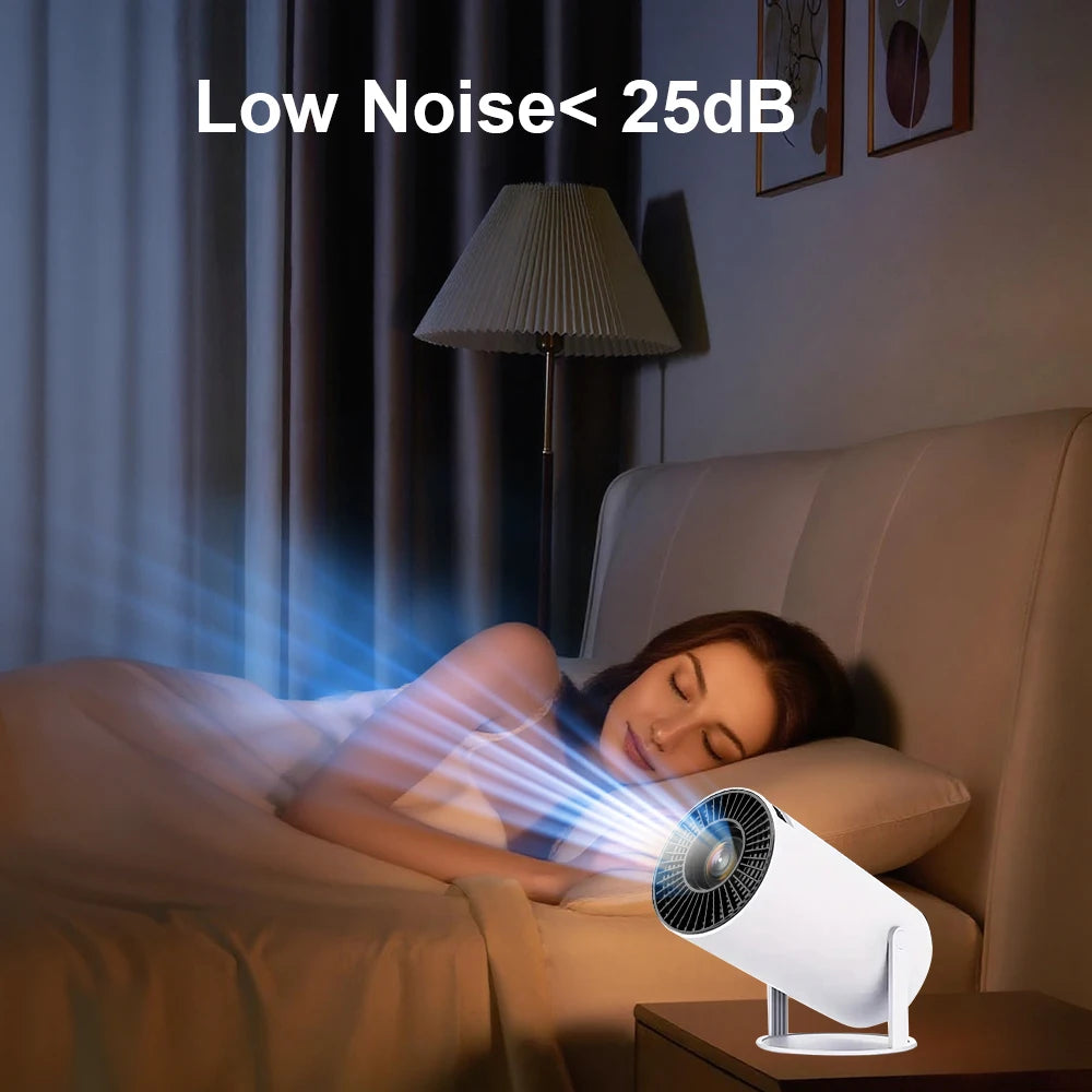 PixelCast Portable Android Projector: Wi-Fi 6, Bluetooth, 40-150 Inch Screen